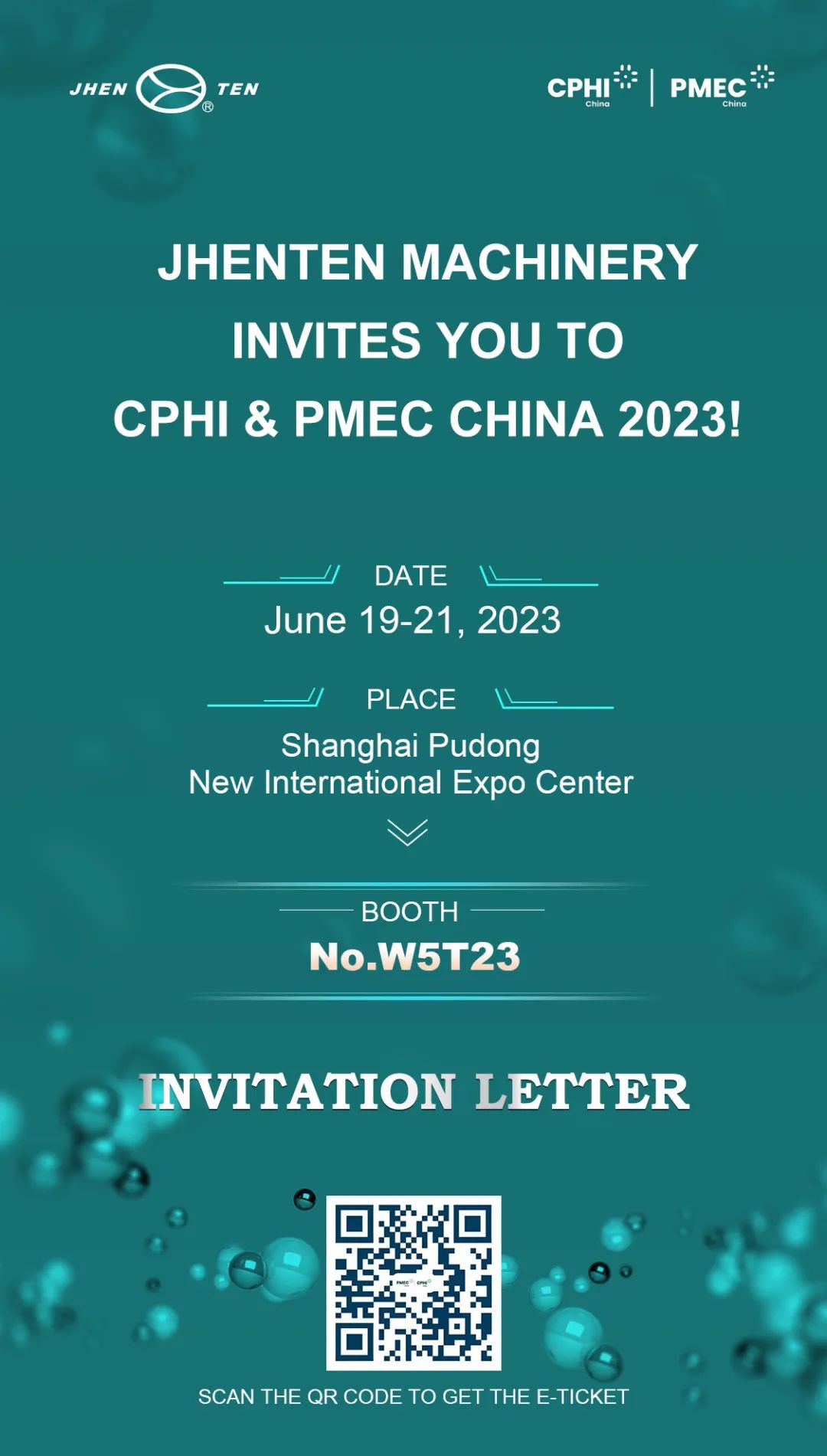 Jhenten Machinery  invites you to CPHI & PMEC China 2023！(圖1)